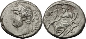 Hadrian (117-138).BI Tetradrachm, dated RY 20 (AD 135/136). Alexandria mint.D/ Laureate bust left, slight drapery.R/ Nilus seated left on rocks, holdi...