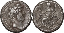 Hadrian (117-138).BI Tetradrachm, Alexandria mint, 137-138.D/ Head right, laureate.R/ Nile seated left, holding reed and cornucopiae; behind, crocodil...