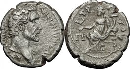Antoninus Pius (138-161).BI Tetradrachm, dated RY 3 (AD 139/40). Alexandria mint.D/ Bareheaded bust right, with drapery on far shoulder.R/ Dikaiosyne ...