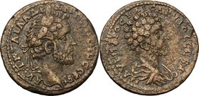 Antoninus Pius with Marcus Aurelius as Caesar (139-161).AE 33 mm., Cyprus, Koinon of Cyprus.D/ AVT K T AIΛ AΔP ANTΩNINOC CEB E. Laureate head of Anton...