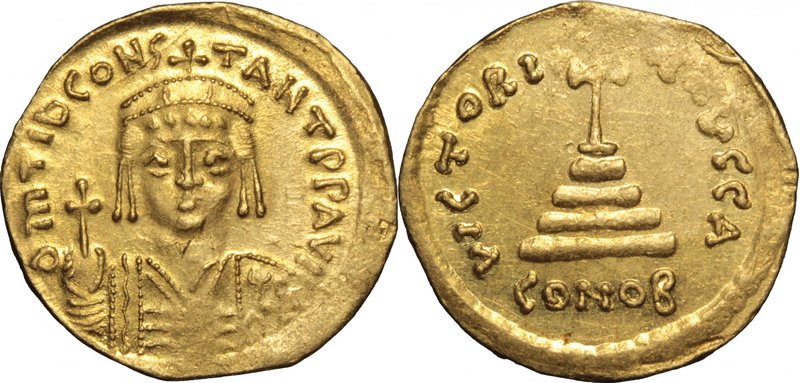 Tiberius II Constantine (578-582).AV Solidus, Constantinople mint, 578-582.D/ Bu...