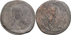 Romanus IV (1068-1071).AE Follis, 1068-1071.D/ Bust of Christ Pantokrator facing, cross-nimbed.R/ Bust of the Virgin Orans facing, nimbed.Sear 1867.AE...