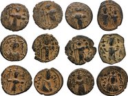 Lot of 12 Arab-Byzantine coins. Includes many varieties and rarities.AE.VF.