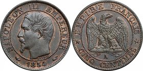 France.Napoleon III (1852- 1870).AE 5 Francs, Paris mint, 1854.Gad. 152.AE.g. 4.91 mm. 25.00EF.