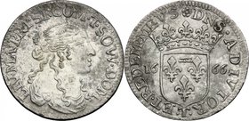 Italy.Livia Centurioni Oltremarini (1616-1688), moglie di Filippo Spinola.AR Luigino 1666, Fosdinovo mint.Camm. 366.AR.g. 1.97 mm. 21.00R.VF.