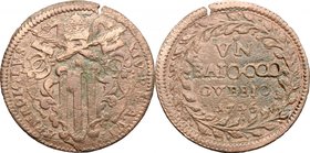 Italy.Benedetto XIV (1740-1758).Baiocco, Gubbio mint., 1746.CNI 52. M. 447a. Berm. 2835.AE.g. 10.52 mm. 36.00About VF/VF.