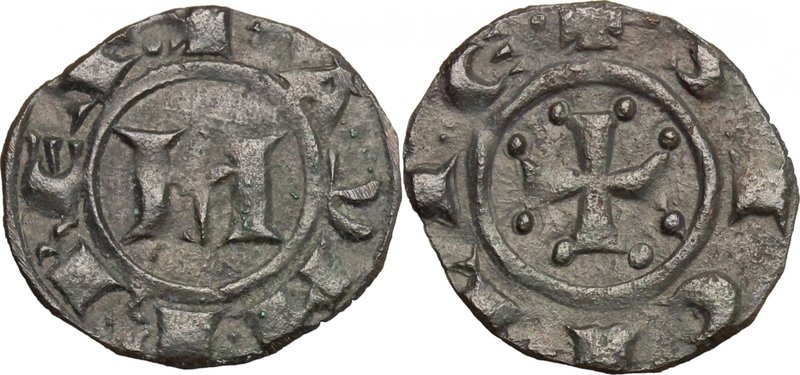 Italy.Manfredi (1258-1266).Denaro, Messina mint.Sp. 204. MIR 481 (Manfredonia).M...