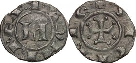 Italy.Manfredi (1258-1266).Denaro, Messina mint.Sp. 204. MIR 481 (Manfredonia).MI.g. 0.54 mm. 16.00VF.