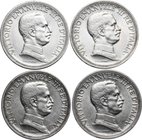 Italy.Vittorio Emanuele III (1900-1943).Lot of four (4) coins: AR 2 Lire 1914, 1915, 1916 and 1917.Mont. 154/157.AR.Good condition