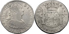 Peru'.Charles IV (1788-1808).AR 4 Reales, Lima mint, 1802.Peirò 635.AR.g. 13.17 mm. 33.00VF.