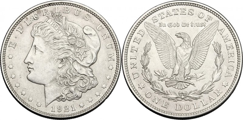 USA.AR Morgan Dollar 1921.KM 110.AR.g. 26.74 mm. 38.00Good EF.