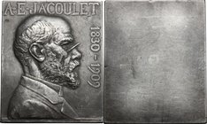 France.A.E. Jacoulet (1830-1909).Silvered AE Rectangular Plaque 70x58, 1909.AE.Inc. V. Fonfreide.Good VF.