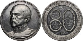 Germany.Otto von Bismarck (1815-1898).AR Medal, 1895.D/ Bust three-quarter left.R/ Lines of a poem in three wreaths.Bennert 144.AR.g. 17.26 mm. 34.00S...