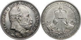 Germany.Wilhelm I (1861-1888).AR Medal, struck under Wilhelm II, 1897.D/ Head right on laureal branch.R/ Imperial crown, radiate, held by two hands ov...
