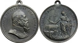 Germany. Bayern.Luitpold, Prince regent (1886-1912).Tin Medal, Nuremberg mint, 1912.D/ Bust right.R/ Funeral scene with an allegorical figure.Tin.g. 1...