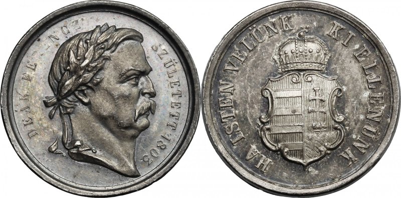 Hungary.AR Medal.D/ Head of Ferenc Deák right, laureate.R/ Coat of arms of Hunga...