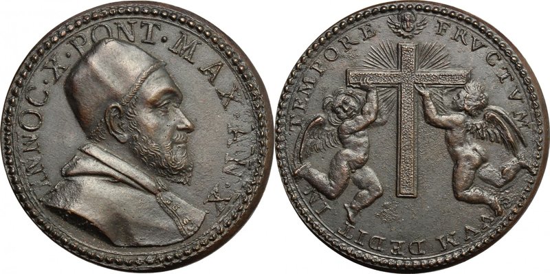 Italy.Innocence X (1644-1655), Giovanni Battista Pamphili.AE Medal, 1654.D/ Bust...