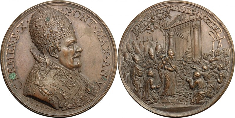 Italy.Clemens X (1670-1676), Emilio Bonaventura Altieri.AE Medal, 1674.D/ Bust r...