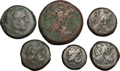 Greek Coins. Ptolemaic.Lot of 6 AE unit,.AE.