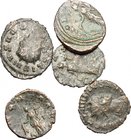 Mutliple lot of 5 unclassfied AE Antoniniani; including Gallienus and Claudius II.AE.Good F.