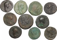The Roman Empire.Lot of 10 AE coins.AE.