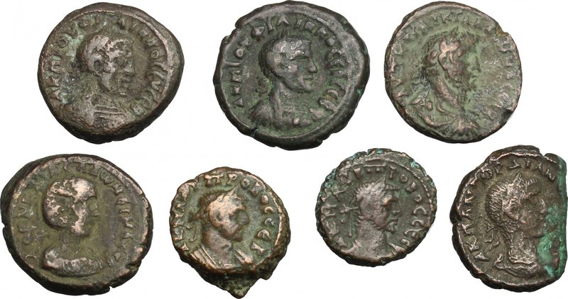 The Roman Empire.Lot 7 AE tetradrachms, Alexandria mint.AE.