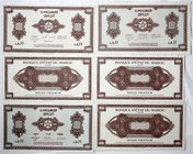 Banknoten
Ausland
Marokko
6 einseitige Proben des 1000 Francs, 3 X Vorderseite und 3 X Rückseite, teils gelocht. 1 X kl. Einriss.
II bis I
