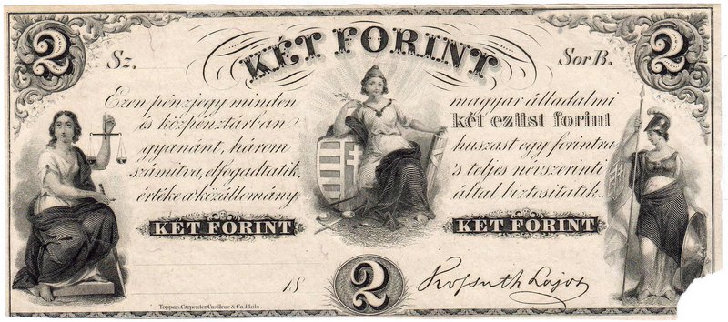 Banknoten
Ausland
Ungarn
2 Forint 18?? (die letzten beiden Ziffern unausgefül...