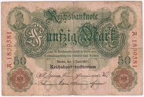 Banknoten
Die deutschen Banknoten ab 1871 nach Rosenberg
Deutsches Reich, 1871-1945
50 Mark 8.06.1907. Serie A.
III
