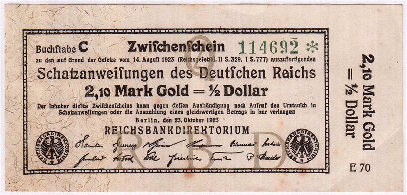 Banknoten
Die deutschen Banknoten ab 1871 nach Rosenberg
Deutsches Reich, 1871...