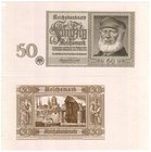 Banknoten
Die deutschen Banknoten ab 1871 nach Rosenberg
Deutsches Reich, 1871-1945
2 einseitige Probedrucke zum 50 Reichsmark "Danziger Schein" 15...