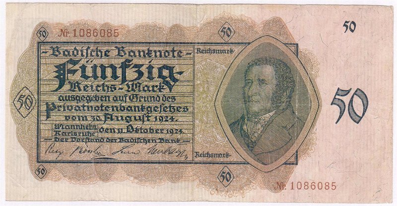 Banknoten
Die deutschen Banknoten ab 1871 nach Rosenberg
Deutsches Reich, 1871...