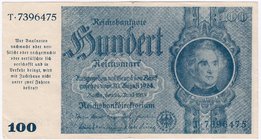 Banknoten
Die deutschen Banknoten ab 1871 nach Rosenberg
Deutsches Reich, 1871-1945, Notausgaben, Frühjahr 1945
100 Reichsmark 24.6.1935. II-