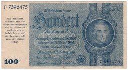 Banknoten
Die deutschen Banknoten ab 1871 nach Rosenberg
Deutsches Reich, 1871-1945, Notausgaben, Frühjahr 1945
100 Reichsmark 24.6.1935. IV-III, k...