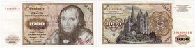 Banknoten
Die deutschen Banknoten ab 1871 nach Rosenberg
Westliche Besatzungszonen und BRD, ab 1948
1000 Deutsche Mark 1.6.1977. Ersatznote Serie Z...