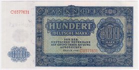 Banknoten
Die deutschen Banknoten ab 1871 nach Rosenberg
Sowjetische Besatzungszone und DDR, 1948-1989
100 Mark 1948. Serie C mit Druckfehler 180....