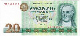 Banknoten
Die deutschen Banknoten ab 1871 nach Rosenberg
Sowjetische Besatzungszone und DDR, 1948-1989
20 Mark 1975 Ersatznote Serie ZM.
I