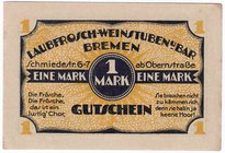 Banknoten
Deutsches Notgeld und KGL
Bremen
Laubfrosch - Weinstuben, 1 Mark, ohne Datum. II