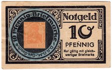 Banknoten
Deutsches Notgeld und KGL
Elberfeld
Wagener's Weinstuben, Briefmarkennotgeld Germania 10 Pf. orange. III