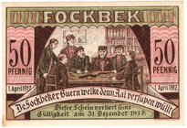 Banknoten
Deutsches Notgeld und KGL
Fockbek
50 Pfennig 1.4.1917. I-