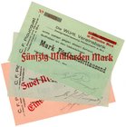 Banknoten
Deutsches Notgeld und KGL
Heidenheim
C. F. Ploucquet, 3 Überdruckscheine zu 1, 2 und 50 Mrd. Mark o.D. I und I-, alle sehr selten