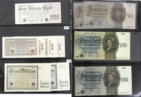 Banknoten
Lots
Deutschland, Lots deutscher Banknoten nach Rosenberg
Ca. 640 Scheine nach Rosenberg ab 1898. Dabei bessere Reichsbanknoten (auch Erh...