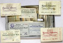 Banknoten
Lots
Deutschland, Lots von deutschen Notgeldscheinen
Über 350 Großgeld (1918er) und Inflationsscheine im Karton. Gesammelt von Aalen bis ...