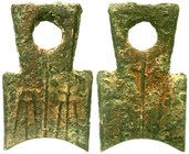 CHINA und Südostasien
China
Chou-Dynastie 1122-255 v. Chr
Bronze-Spatenmünze, Typ Dang Jin ca. 350/250 v.Chr. Pei Bi Dang Jin/Shi Huo. Antik halbie...