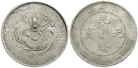 CHINA und Südostasien
China
Qing-Dynastie. De Zong, 1875-1908
Dollar, Jahr 34 = 1908 Pei Yang (Tientsin in Chihli). Kleine Jahreszahl.
gutes sehr ...