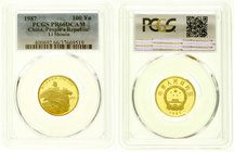 CHINA und Südostasien
China
Volksrepublik, seit 1949
100 Yuan GOLD 1987 Li Shimin, Begründer der Tang Dynastie. 10,38 g. Feingold. Im PCGS-Blister ...