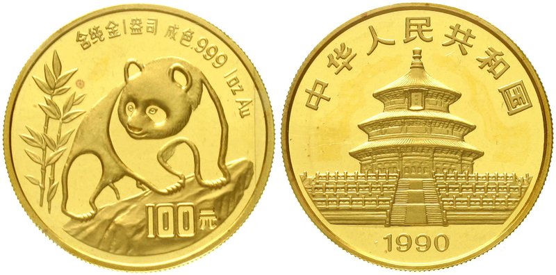 CHINA und Südostasien
China
Volksrepublik, seit 1949
100 Yuan Panda GOLD 1990...