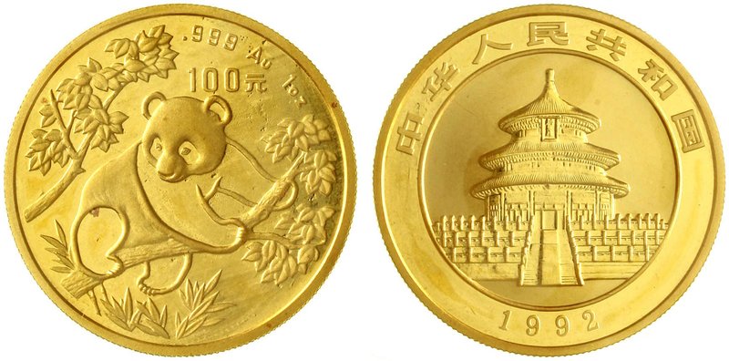 CHINA und Südostasien
China
Volksrepublik, seit 1949
100 Yuan GOLD 1992. Pand...