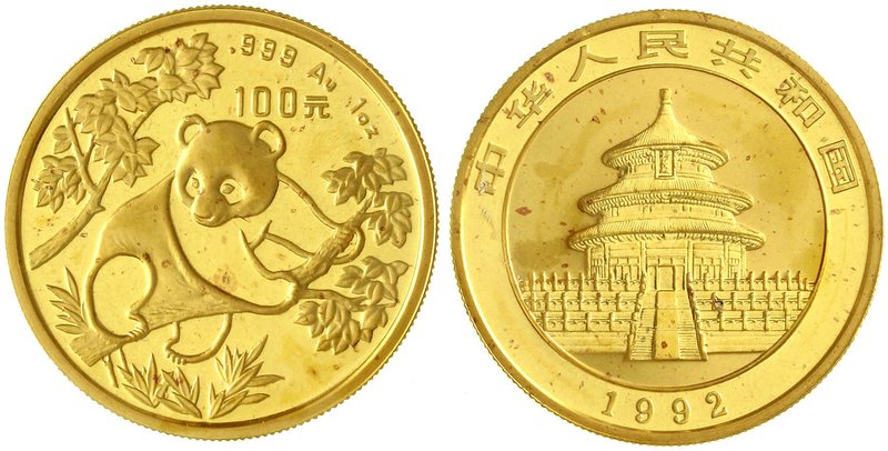 CHINA und Südostasien
China
Volksrepublik, seit 1949
100 Yuan GOLD 1992. Pand...