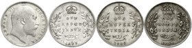 CHINA und Südostasien
Indien
Edward VII., 1901-1910
4 Stück: Rupee 1903, 1905, 1906, 1907.
sehr schön